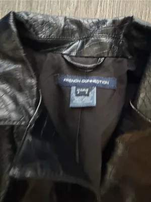 French Connection Black Croc Leather Belted Blazer Dress - thumbnail 7