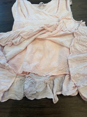 PacSun Lottie Moss Pastel Pink Ruffle Wrap Mini Dress - Size XS - C33-083 thumbnail 5