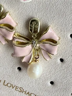 Kendra Scott x LoveShackFancy Pearl Bow Necklace and Earring Set thumbnail 11
