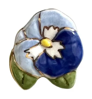 Blue floral pin thumbnail 1