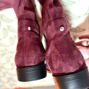 Kenneth Cole Reaction Windy Faux Suede Over Knee High Boot Deep Burgundy NIB thumbnail 9