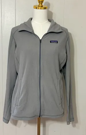 Patagonia Women’s Micro D Full Zip Fleece Jacket Gray Size L SP20 25416 thumbnail 1