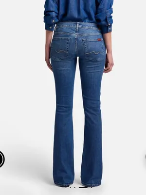 7 For All Mankind The Original Bootcut Low-Rise Women's Dark Blue Jeans thumbnail 2