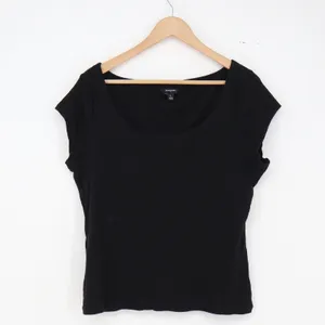 Banana Republic Top Womens L Scoop Neck Black Ribbed Cap Sleeve Excellent thumbnail 2