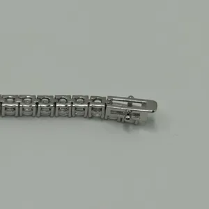 Kay Jewelers Moissanite Diamond Tennis Bracelet 4mm Round Cut VVS Silver 9 Inch New No Pass thumbnail 7