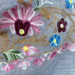 NWT Bijoux Terner Embroidered Floral Border Scarf / Wrap Shawl thumbnail 8