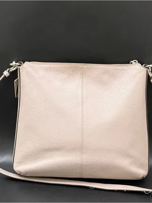 COACH F34823 Chalk Light Gray Pebbled Leather Mae File Crossbody Bag thumbnail 3