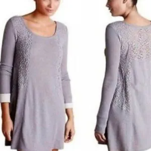 Anthropologie Eloise waffled knit swing lace dress tunic small thumbnail 11