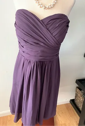 Bill Levkoff Purple strapless dress size 14 thumbnail 1