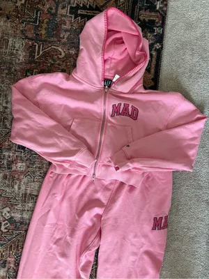 Madhappy x Gap Pink Cropped Zip Hoodie & Jogger Set - Women thumbnail 4