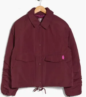 Free People Movement Off the Bleachers Coaches Jacket in Wine size Large thumbnail 1