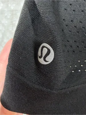 Lululemon Black Eyelet Breeze By Short Sleeve Tee thumbnail 3