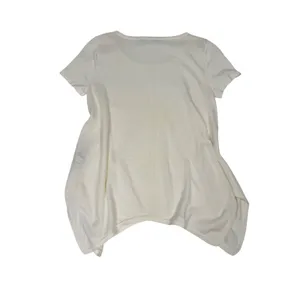 Lauren‎ Ralph Lauren White Linen Blend Handkerchief Hem Scoop Neck Top Size L thumbnail 5