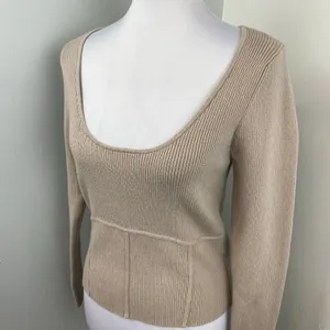 Abercrombie & Fitch Ribbed Slim Fit Scoopneck Corset Long Sleeve Sweater XL thumbnail 2