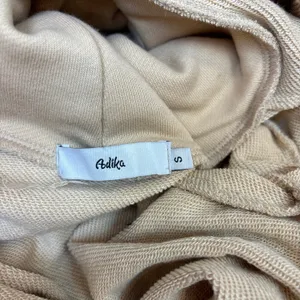 Adika Womens Nude Beige Cropped Raw Hem Long Sleeve Turtleneck Sweatshirt Size S thumbnail 6