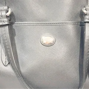 Coach Crossgrain Carryall Satchel Zip top Closure Double Handle Purse Bag‎ Black thumbnail 2