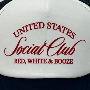United States Social Club Red White & Booze Surf Trucker Mesh SnapBack Hat Cap thumbnail 2