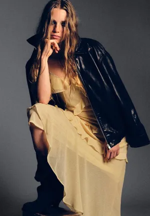 Zara Butter Yellow Ruffle Cold-Shoulder Maxi Bohemian Summer Sun Dress thumbnail 6