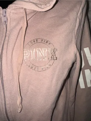 Victoria’s Secret PINK Y2K Light Pink Zip Hoodie L Fits S thumbnail 2