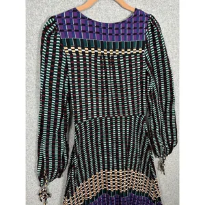 Maeve Size 4 Dress Long‎ Sleeve Geometric Faux Wrap Colorful Womens A-Line thumbnail 9