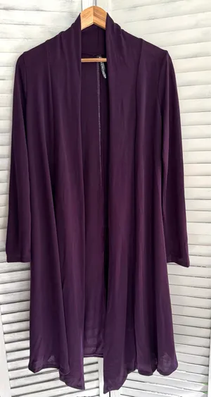 Purple Cardigan Duster, Medium thumbnail 1