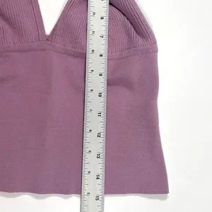 Free People Small Teagan Swit Cami Dawn Mauve Knit Ribbed Open Back Festival EUC thumbnail 7