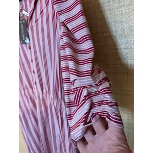Matilda Jane Women Red Pink Striped Midi Dress NWT Size L Ruched‎ Sleeve Pockets thumbnail 5