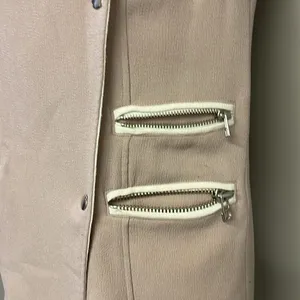 Wilfred Mauve Cream Sleeveless Classic Snap Up Zipper Accents Tunic Vest- XXS thumbnail 5