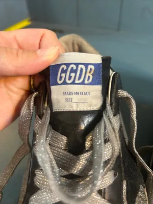 Golden Goose Black Leather Sneakers with Silver Glitter Panels | Size 37 US 7 thumbnail 12