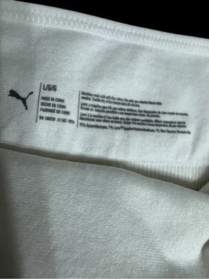 PUMA White Seamless Scoop Sports Bra with Black Logo thumbnail 5
