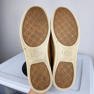 UGG Australia Taya Tan Leather Sneakers Silver Metallic Accent Size 9.5 thumbnail 7