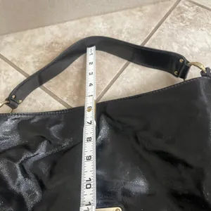 Michael Kors Black Patent Leather‎ Satchel Shoulder Bag Designer Purse EUC thumbnail 12
