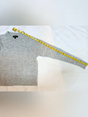 Quince Baby Alpaca Wool Diamond Stitch Crew Sweater – Light Grey – M thumbnail 9