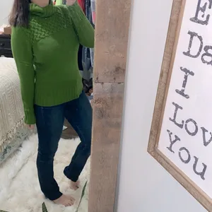 Faded Glory green knit turtleneck sweater size medium thumbnail 3