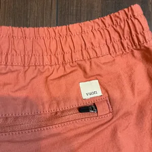 Vuori Ripstop Shorts Burnt Orange Elastic Waist Drawcord Large Hiking Casual thumbnail 4