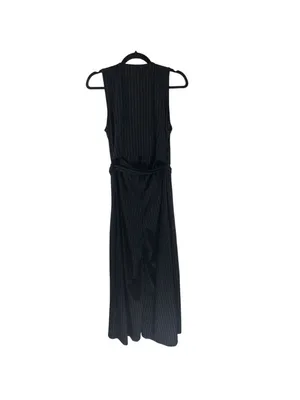 Halara V Neck Belted Stripe InstantCool Jumpsuit Pockets-Easy Peezy Black M thumbnail 5