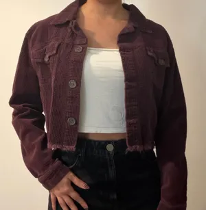 Forever 21 burgundy crop jacket thumbnail 1