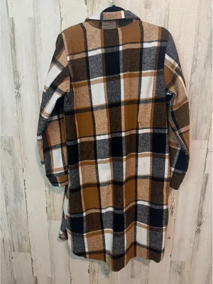 Women Regular M (6) Plaid Button-Up Shirt Dress Long Sleeve thumbnail 3