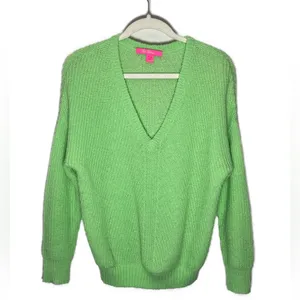 LILLY PULITZER Loose Knit Wool Blend Fuzzy Soft Oversized Sweater Sz S thumbnail 4