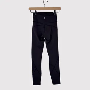 Lululemon Womens Legggings Black In Movement Pull On Stretch Gym Yoga Size 2 thumbnail 3
