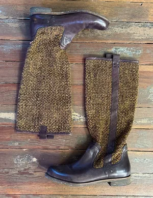 OTBT Putney Women’s Wool Leather Riding Western Knit Boots ~ Size 8.5 💛🍄 thumbnail 1