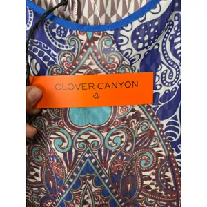 Clover Canyon Flower Power‎ Blouse XS Blue Paisley Scarf Print Indie New thumbnail 7
