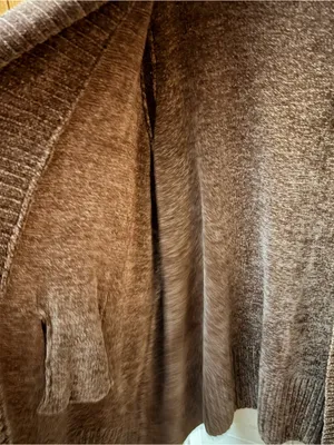 Orvis Brown Chenille Open-Front Shawl Cardigan thumbnail 6