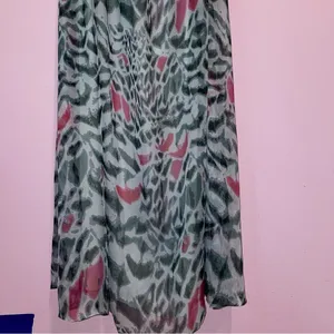 Erin Maxi Dress Women Size 8 Halter Sheer Overlay Abstract Print Preppy Sundress thumbnail 7