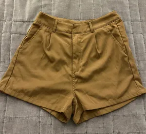 Womens shein brand linen high waisted shorts thumbnail 1
