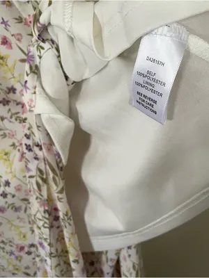 Floral Maxi Dress Womens Small White Cottagecore Romantic Flowy Chiffon Summer thumbnail 5