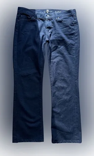 vintage 7 for all mankind low rise boot cut dark jeans 30 waist 28 inseam thumbnail 1