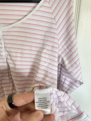 LAKE Pink Striped Long-Sleeve Henley Top thumbnail 6