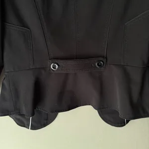 White House Black Market Office Siren Academia Peplum Button‎ Up Blazer 6 Black thumbnail 8