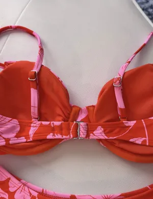 Wild Fable Pink/Orange Tropical Floral Bikini Set thumbnail 5